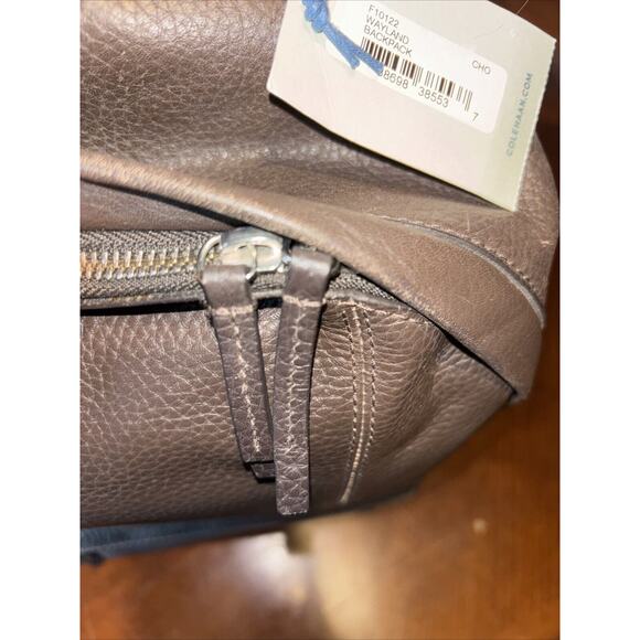 COLE HAAN F10122 Wayland Brown Leather Pebbled Backpack Good Condition MSRP$360 - Picture 8 of 9